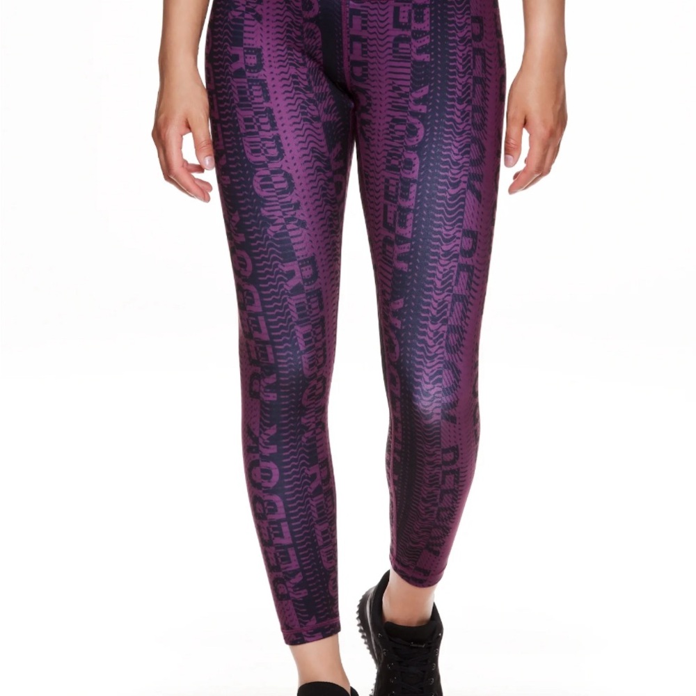Reebok Purple Moto Logo Leggings - Picture 2 of 6